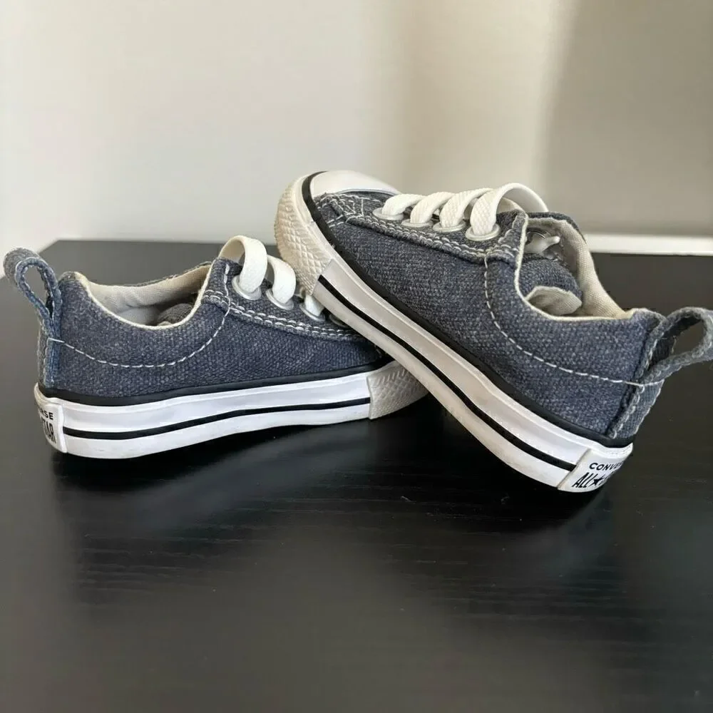 Converse All Star Toddelr Slip On Sneakers Storm Blue Size 5 infant